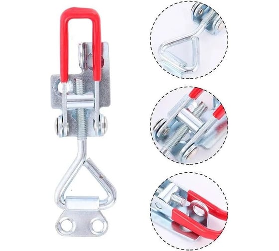 Изображение товара Замок регулируемый NIKSBIZ натяжной с проушиной L 100-115 из оцинкованной стали, замок лягушка (2шт) М402Lц2