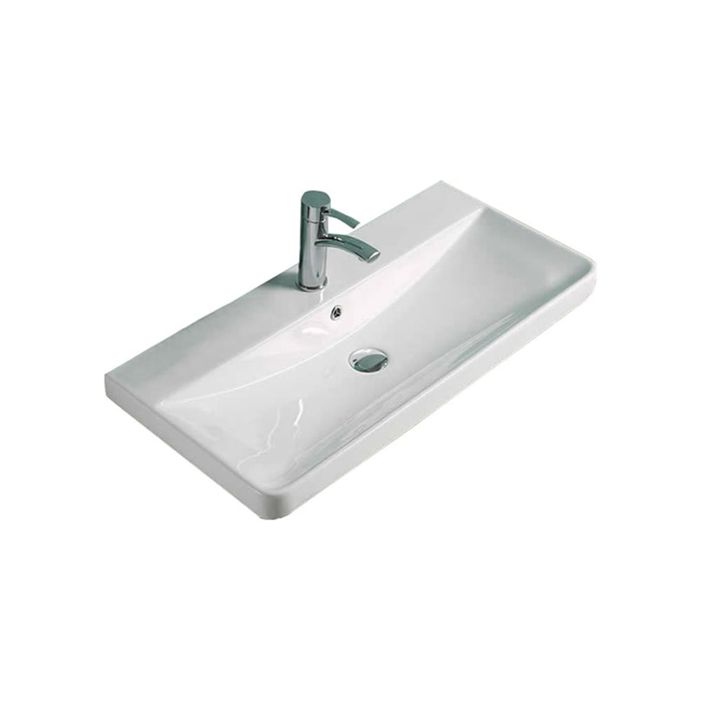 Изображение товара Раковина EQUIL Nice 80 9595 керамическая прямоугольная белая стиль современный