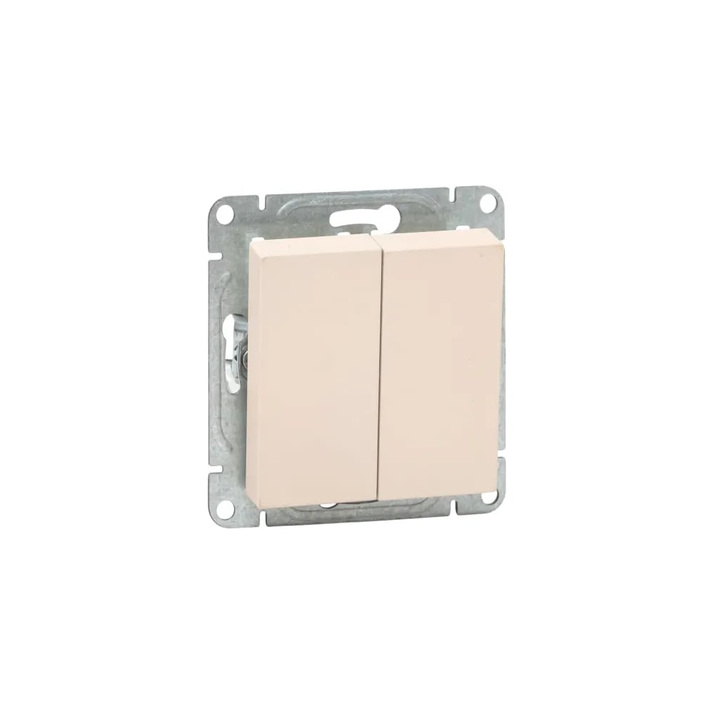 Изображение товара Двухклавишный механический выключатель EKF Эпика UP1-SWI-23 кремовый