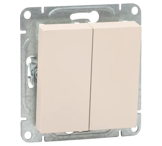 Изображение товара Механизм выключателя EKF двухклавишный, проходной, кремовый, Эпика UP1-SWI-21