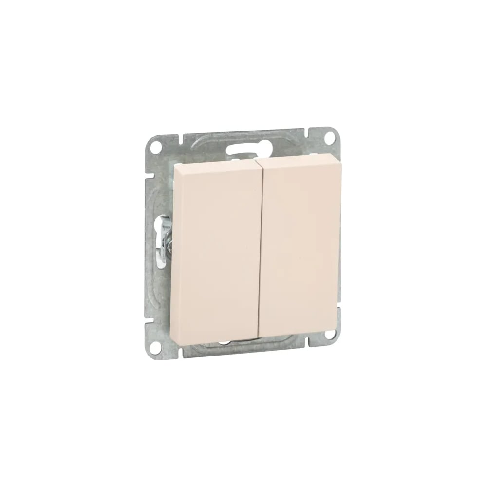 Изображение товара Двухклавишный механизм выключателя EKF серия Эпика кремовый