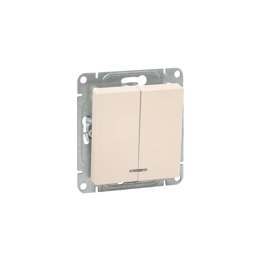 Изображение товара Механизм выключателя EKF двухклавишный с подсветкой серия Эпика UP1-SWI-24 кремовый