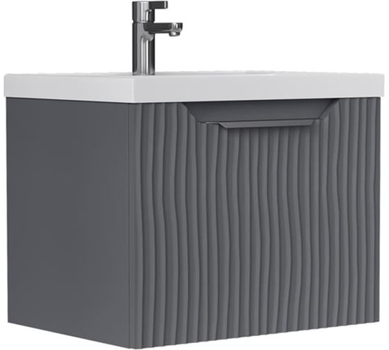 Изображение товара Тумба EQUIL Mirage 60, подвесная, 1 ящик, графит софт (под раковину 78857-60), tpMIRAGE60.1Y-07