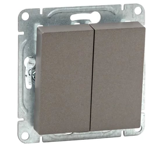 Изображение товара Механизм выключателя EKF двухклавишный, проходной, мокко, Эпика UP1-SWM-21