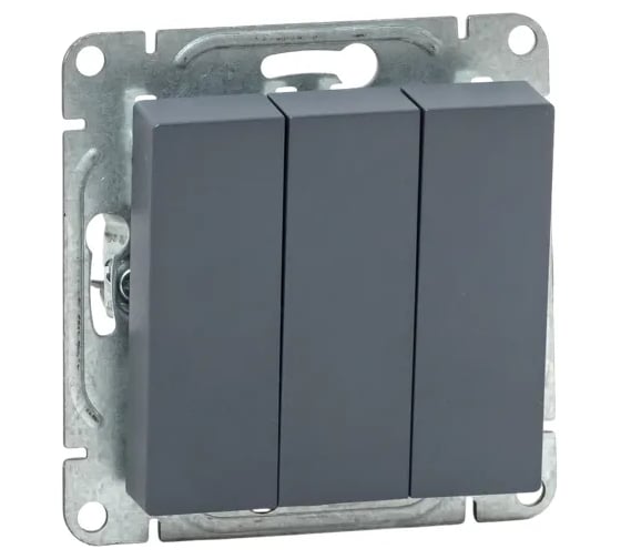 Изображение товара Механизм выключателя EKF трёхклавишный, графит, Эпика UP1-SWG-31