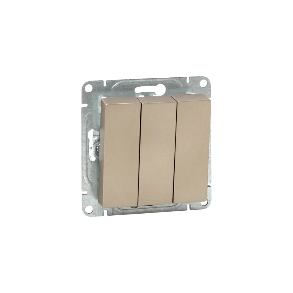 Изображение товара Механизм выключателя EKF трёхклавишный шампань серия Эпика UP1-SWC-31