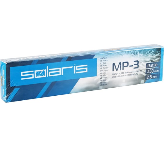 Изображение товара Электрод SOLARIS для углеродистой стали 2.5 мм МР-3 2.5 кг WM-1107 ЦЗ-1607931808