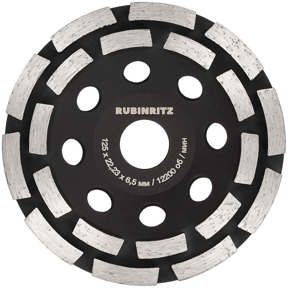 Изображение товара Чашка алмазная двухрядная RUBINRITZ (125x22.23x6.5мм) DC02125