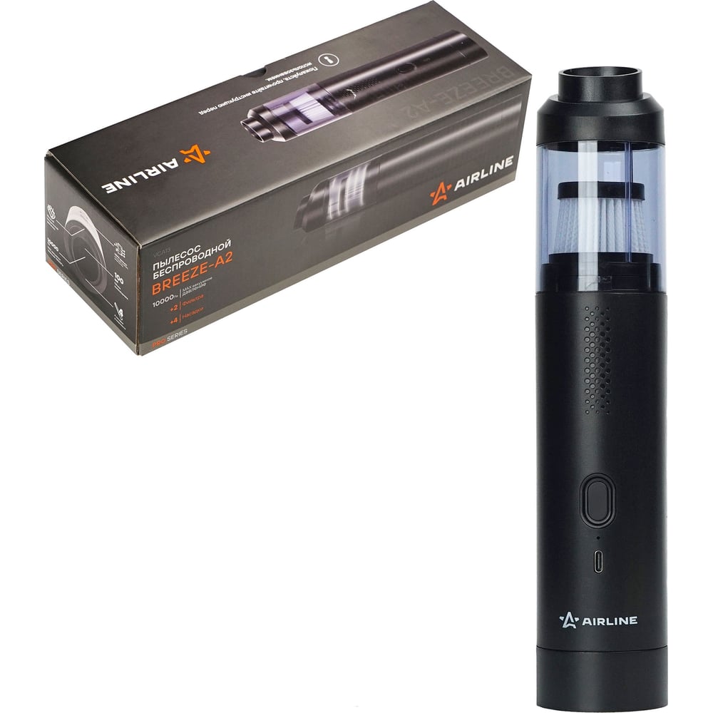 Изображение товара Пылесос аккумуляторный беспроводной AIRLINE BREEZE-A2 10000PA PRO в сумке (70W, 0.1л, 2000 mAh, воздуходувка) VCA13