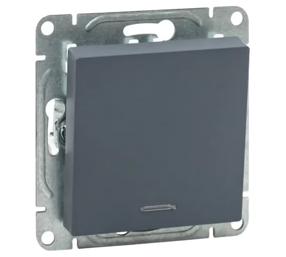 Изображение товара Механизм выключателя EKF одноклавишный, с подсветкой, графит, Эпика UP1-SWG-14