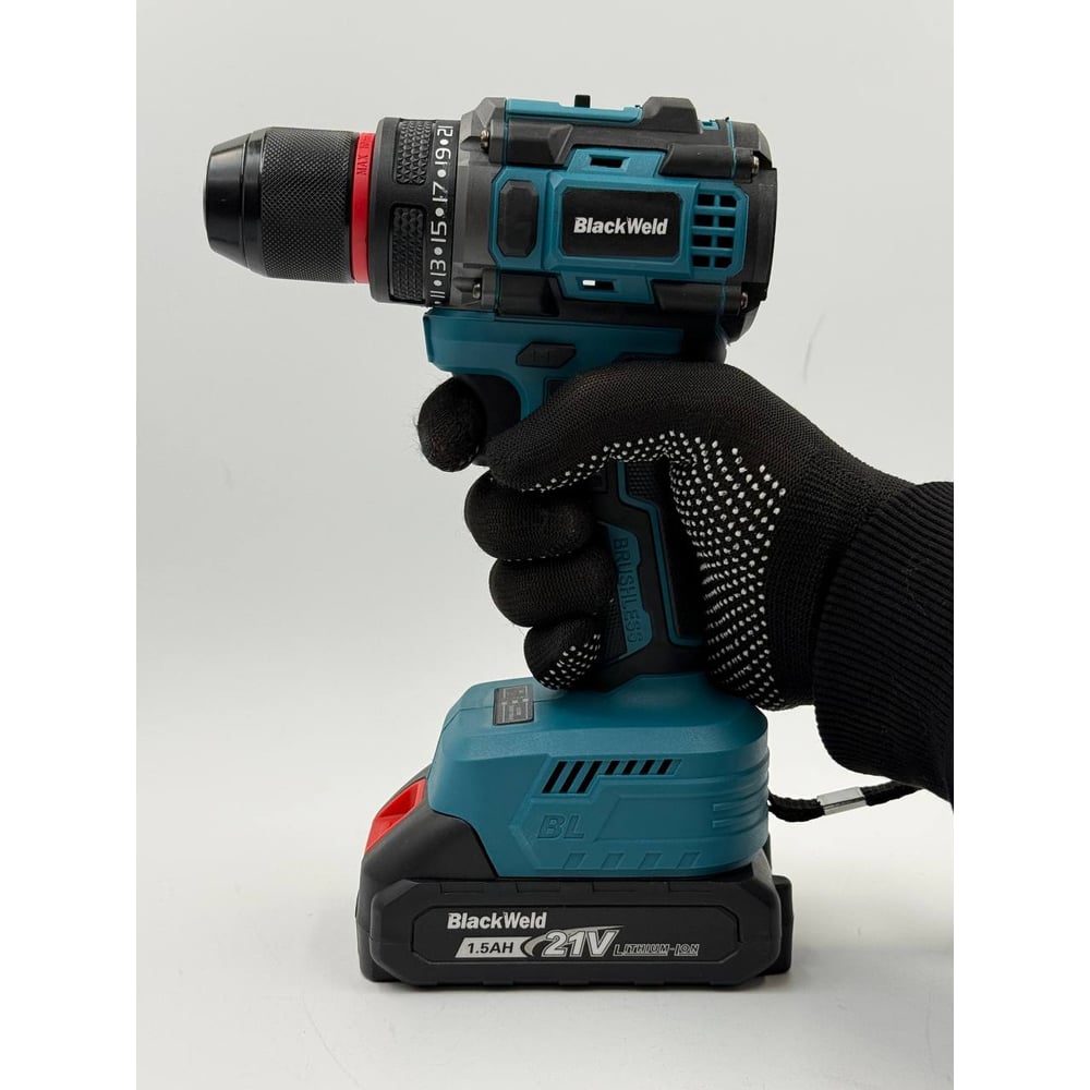 Изображение товара Бесщеточная аккумуляторная дрель-шуруповерт BlackWeld JZ02-10B 21V 1.5Ah