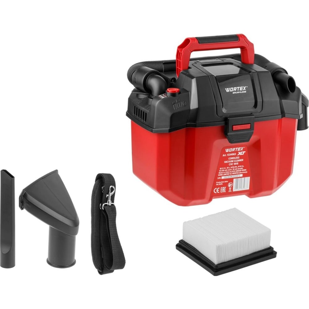 Изображение товара Аккумуляторный строительный пылесос WORTEX CVC 1815 в коробке ALL1 XLT SOLO бесщеточный, 18 В, 9-15 кПа, 10 л 1334963 ЦЗ-1741166700