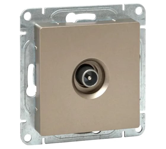 Изображение товара Механизм розетки EKF TV, оконечная, шампань, Эпика UP1-SOC-TV-3