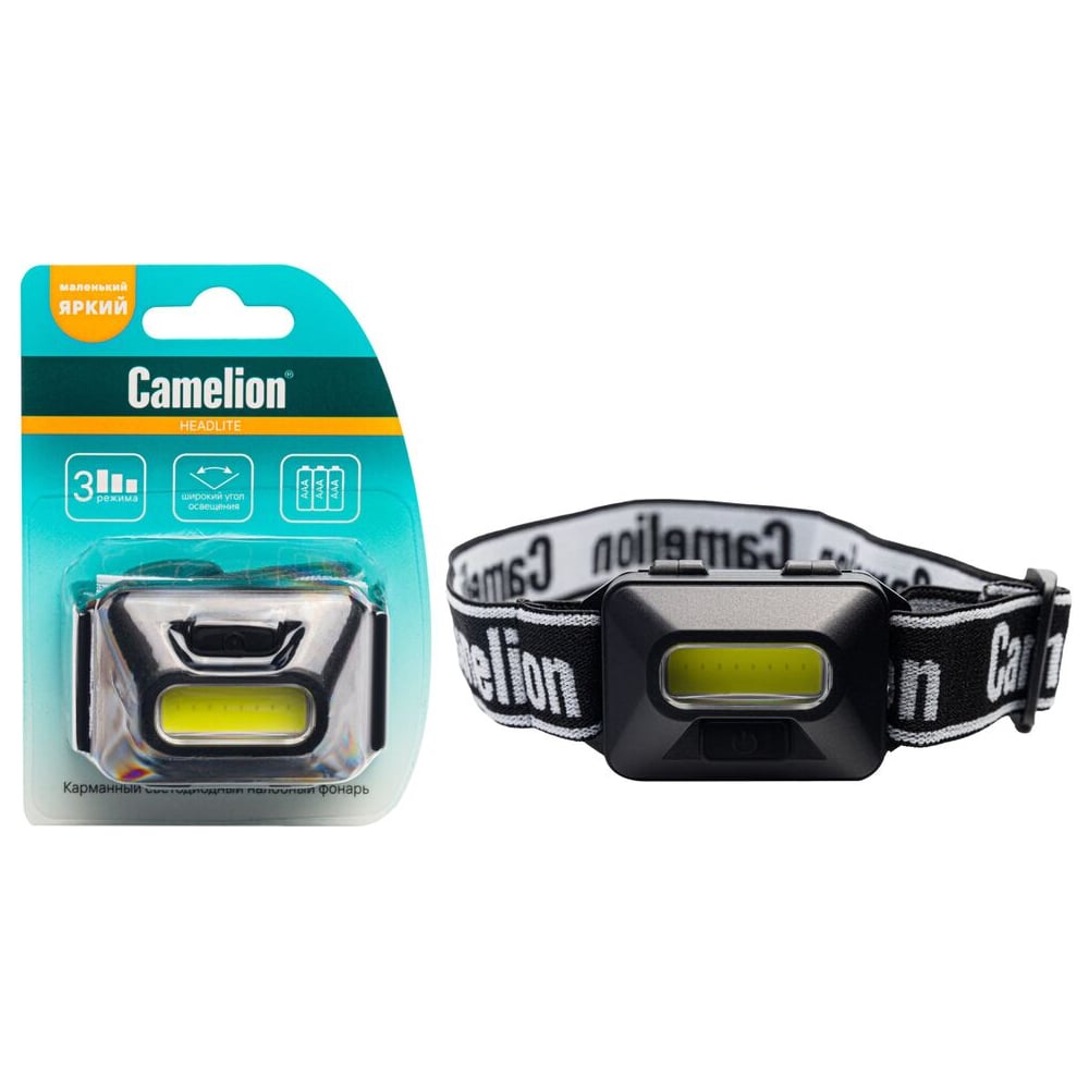 Изображение товара Налобный фонарь Camelion LED5384 с COB LED 1 Вт 3 режима водозащита IPX4