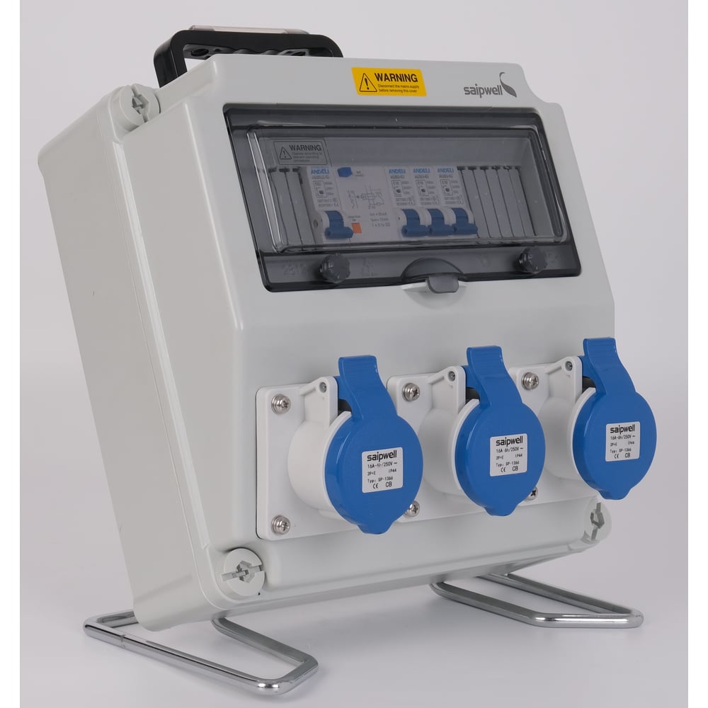 Изображение товара Распределительное устройство переносное с розетками SAIPWELL 280х280х150мм SP-CZ-282815-004 артикул SPL06-12