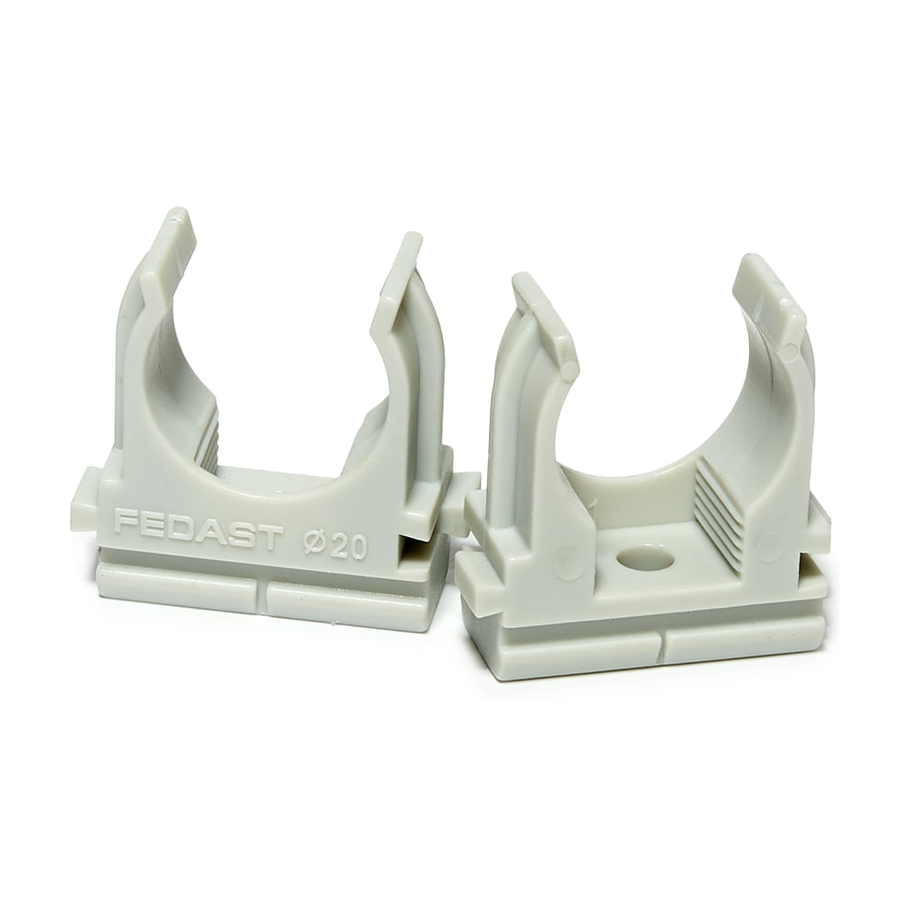 Изображение товара Крепеж-клипса для труб FEDAST 20 мм серый 100 шт в упаковке
