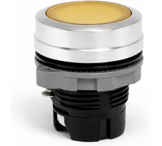 Изображение товара Кнопка CONTA TA22SA-PF/CY/A-5, желтая, матовая, с возможностью подсветки, металл, 22 мм (упак 5шт) 00-00013891