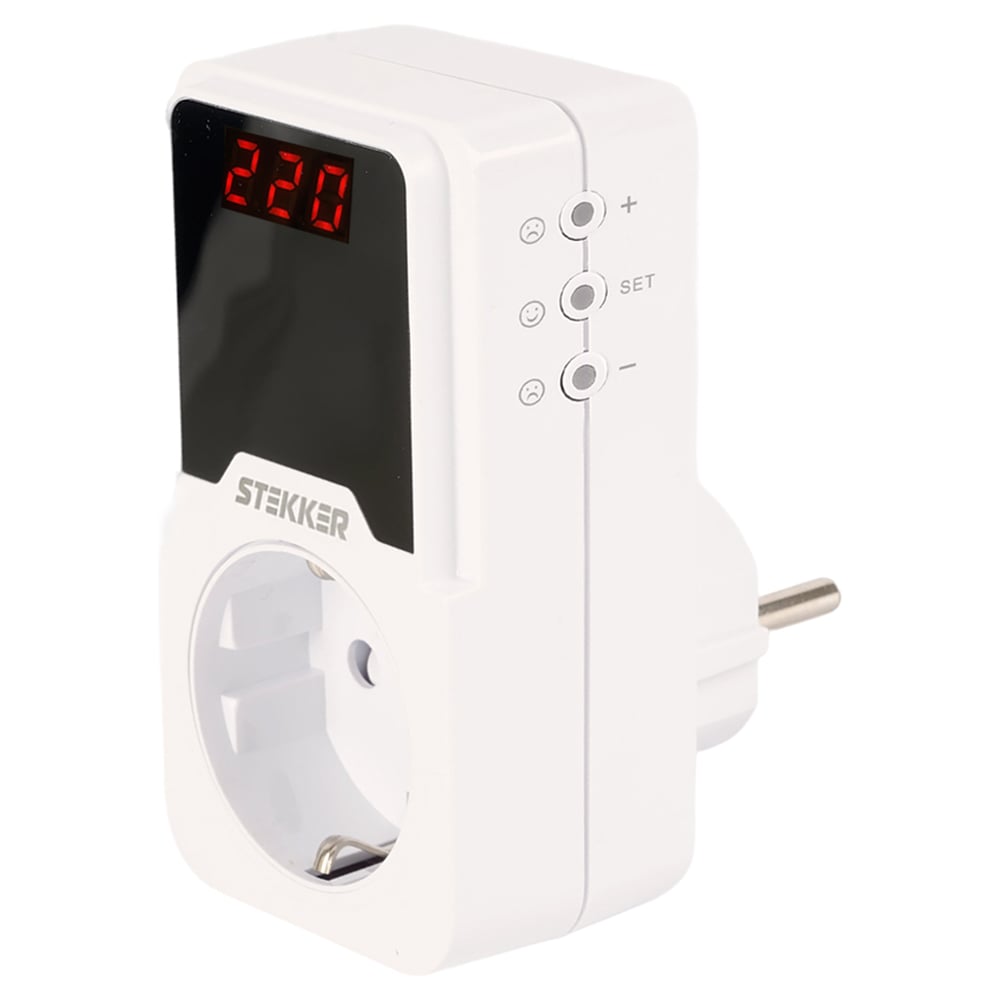 Изображение товара Реле напряжения для розетки STEKKER VPR-200W 230В 16A цифровое защита