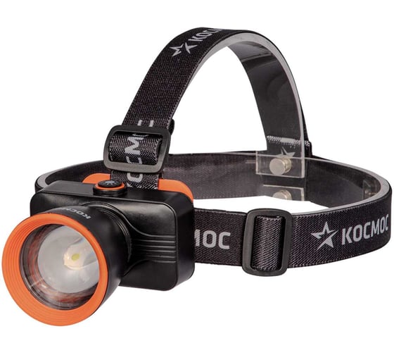 Изображение товара Налобный аккумуляторный фонарь КОСМОС 10Вт LED/Li-ion 18650 1200mAh/ABS+алюминий/линза Френеля/USB Type-C KOC531Lit