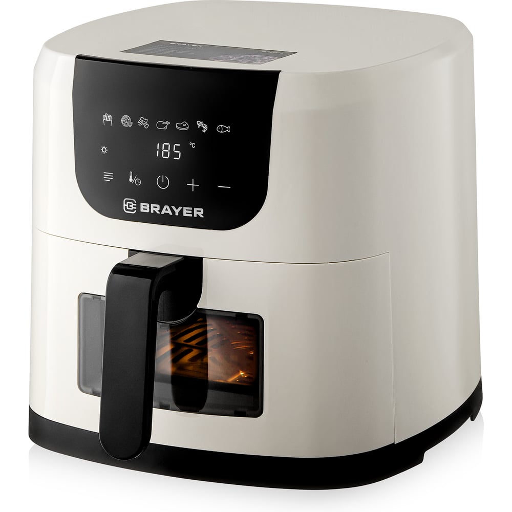 Изображение товара Аэрогриль BRAYER 2043BR 1500 Вт,5 л, t. 200С, съемная решетка, таймер, LCD-дисплей, 7 программ BR2043