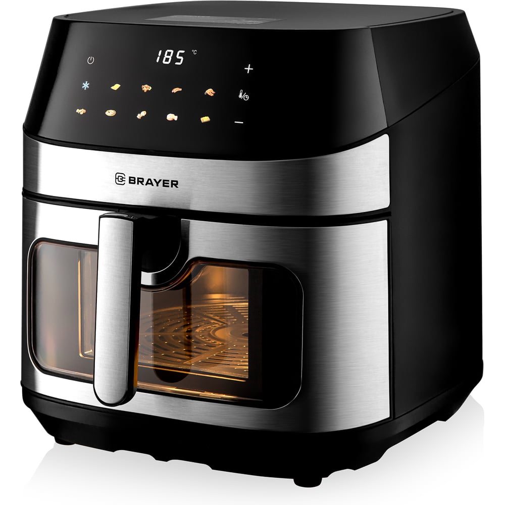 Изображение товара Аэрогриль BRAYER 2044BR Аэрогриль ,2200 Вт,8 л, t. 200С, 2 тэна, таймер, LED-дисплей, 10 программ BR2044