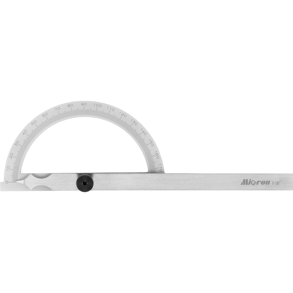 Изображение товара Угломер-транспортир Micron УТ-180 0-180 градусов стальной профессиональный