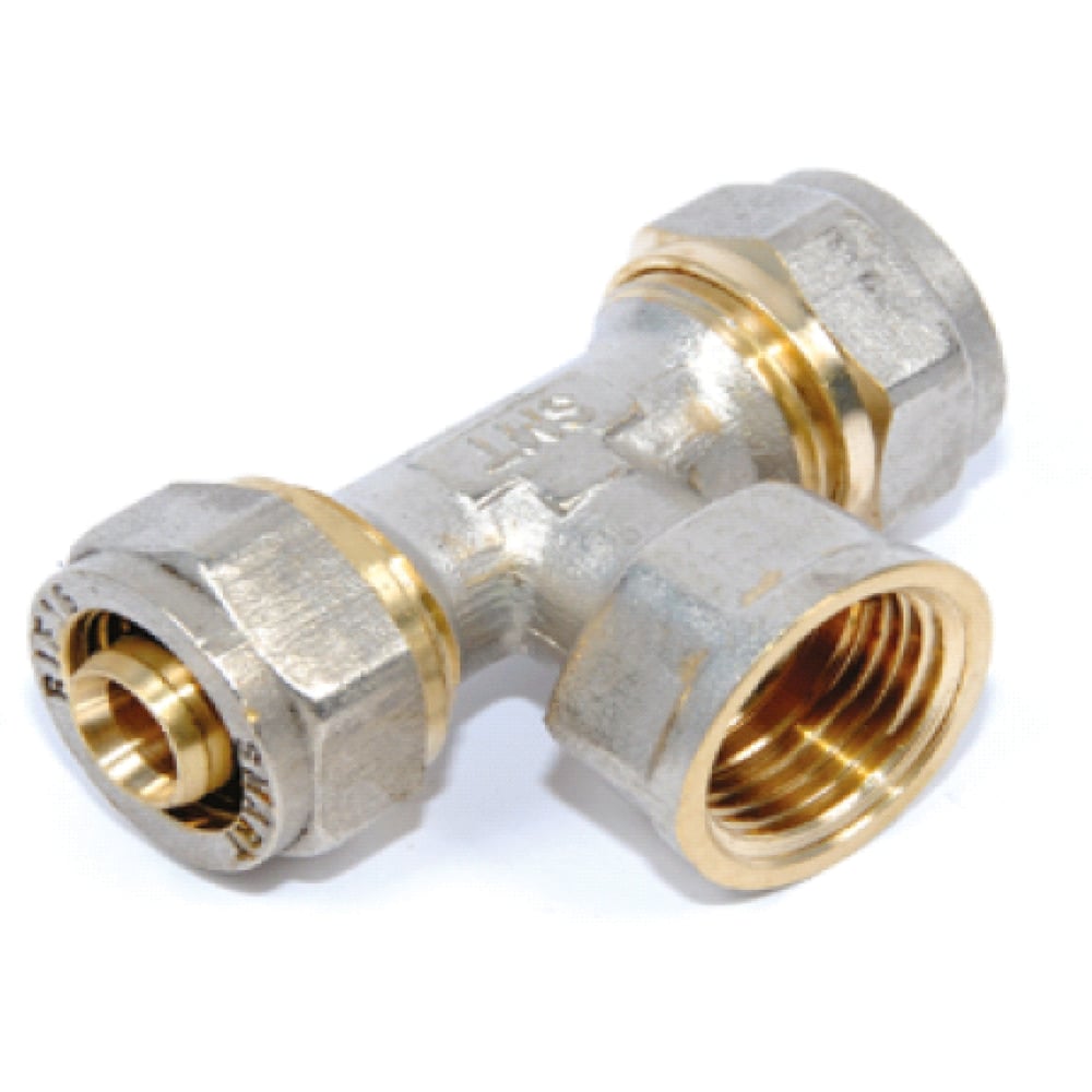 Изображение товара Тройник SMT T20x3/4Fx20 латунь никелированная для водопровода