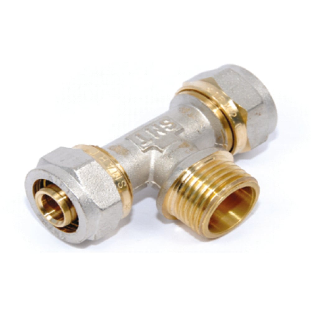 Изображение товара Тройник SMT T32x1Мx32 никелированная латунь для водопровода отопления