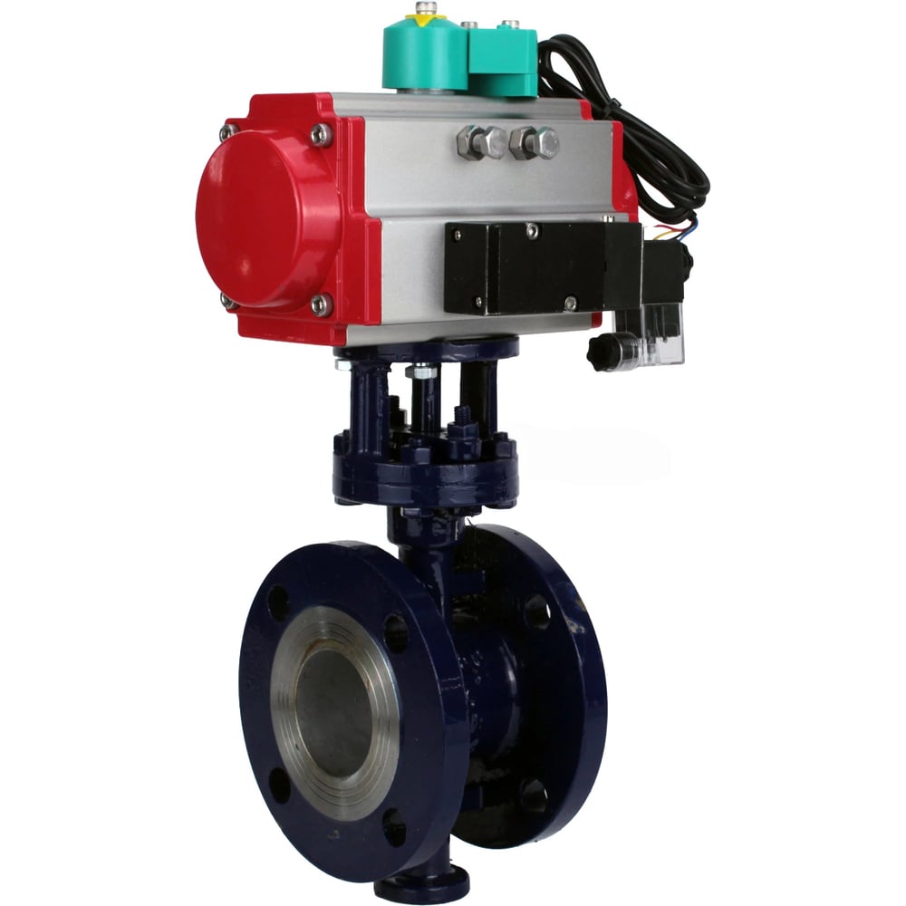 Затвор дисковый DN.ru с тройным эксцентр. WCB-316-M-F-ISO Ду50 Ру25, пневмопривод DA-083, пневмораспределитель 24VDC, переключатель МППП-200 D050-86553
