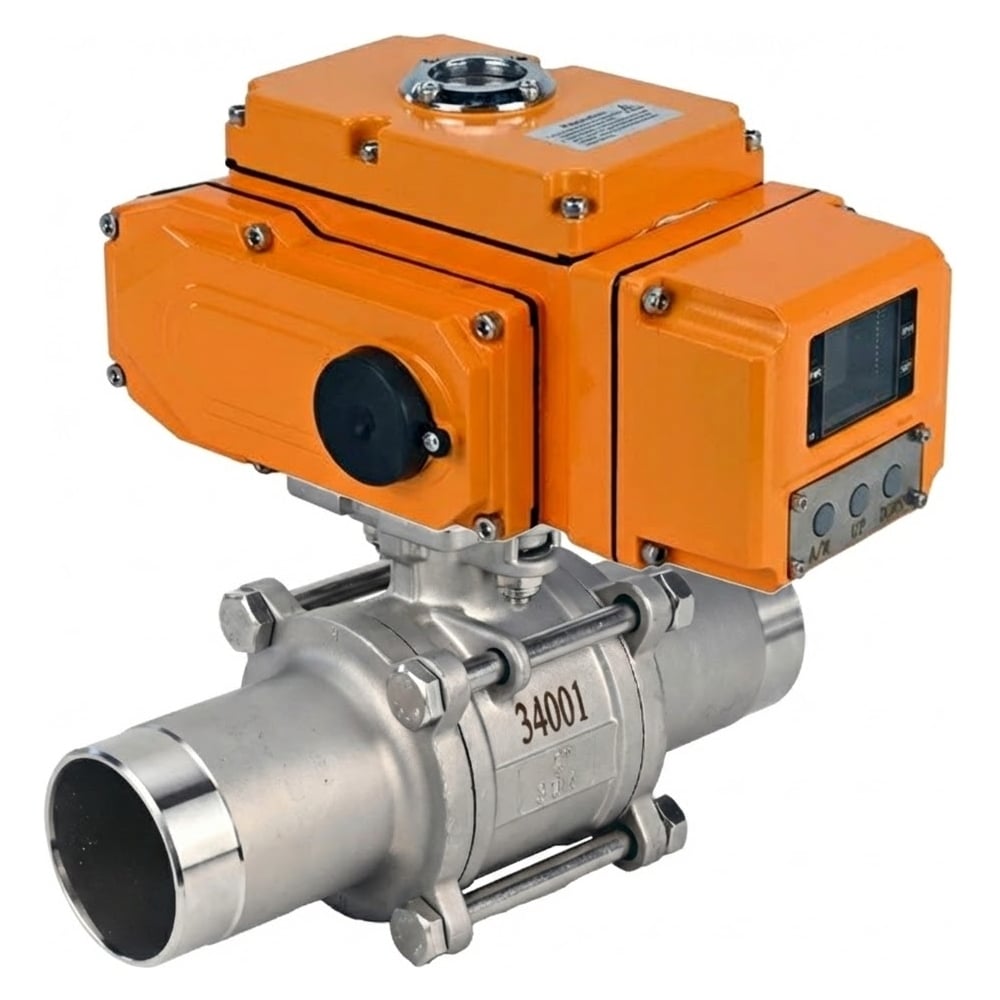 Изображение товара Кран шаровой DN.ru 304-304-PTFE-W-ISO-H LONG Ду32 Ру40 под приварку с электроприводом