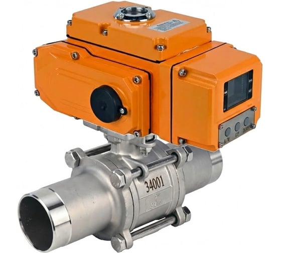 Изображение товара Кран шаровой DN.ru 304-304-PTFE-W-ISO-H LONG Ду32 Ру40 под приварку, эл.привод QT-005-220-4-20мА HARK D160-75575