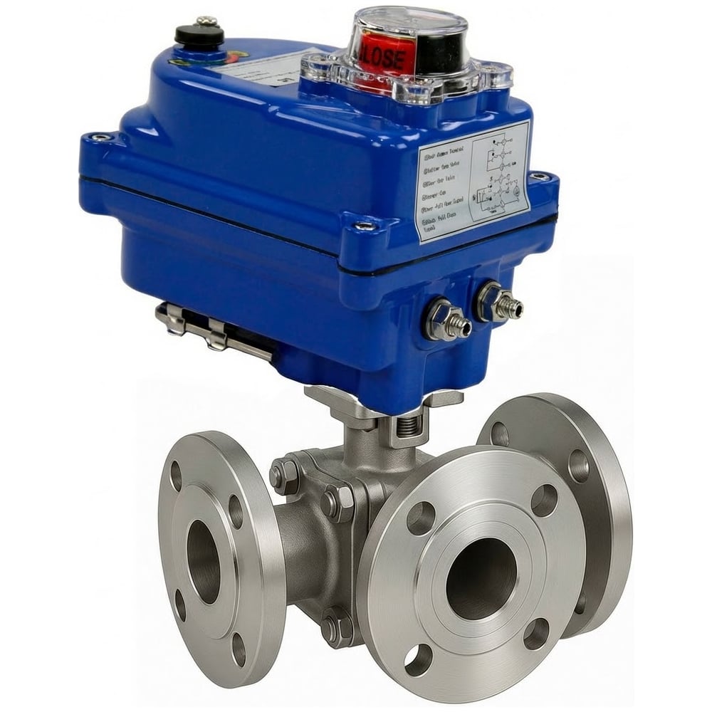 Изображение товара Кран шаровой DN.ru 316-316-PTFE-FP Ду20 Ру16 фланцевый с электроприводом