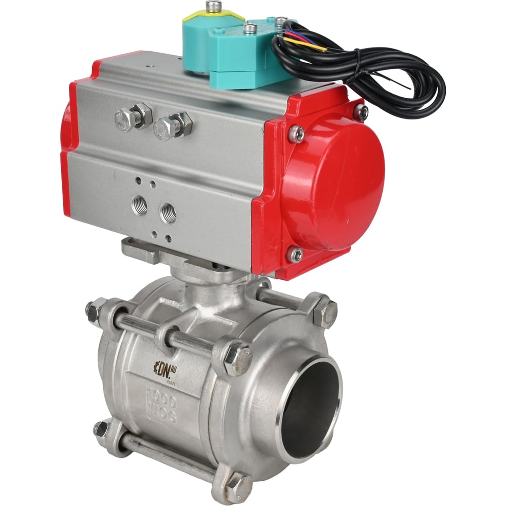 Изображение товара Кран шаровой DN.ru 316-316-PTFE-FP-W-ISO-H WDVF Ду40 Ру40, пневмопривод DA-065, магнитный переключатель МППП-200 D160-73283 Изображение товара Кран шаровой DN.ru 316-316-PTFE-FP-W-ISO-H WDVF Ду40 Ру40, пневмопривод DA-065, магнитный переключатель МППП-200 D160-73283