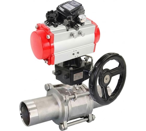 Изображение товара Кран шаровой 316-316-PTFE-W-ISO-H Ду50 Ру40 пневмопривод DA-083, редуктор HDM-2, пневмопозиционер EPRP1-NU-Fb-08 DN.ru D160-55632