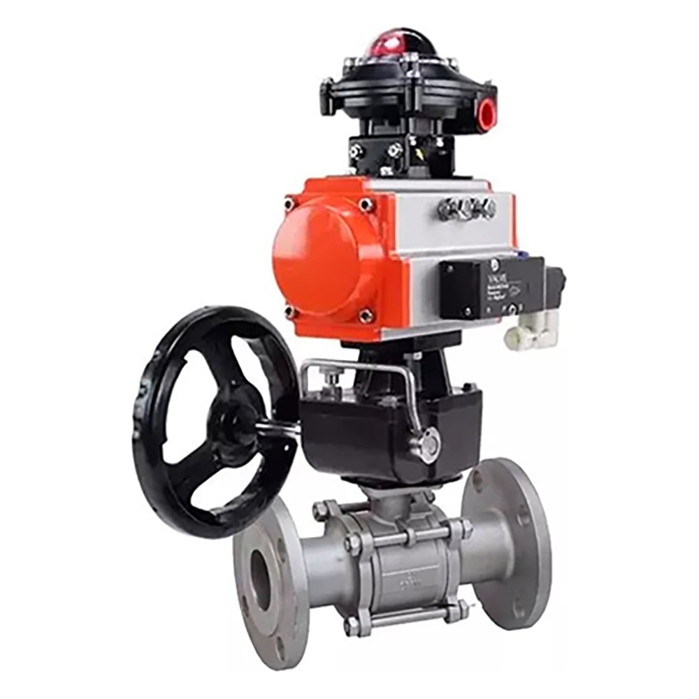 Изображение товара Кран шаровой Ду65 с пневмоприводом и разборным корпусом