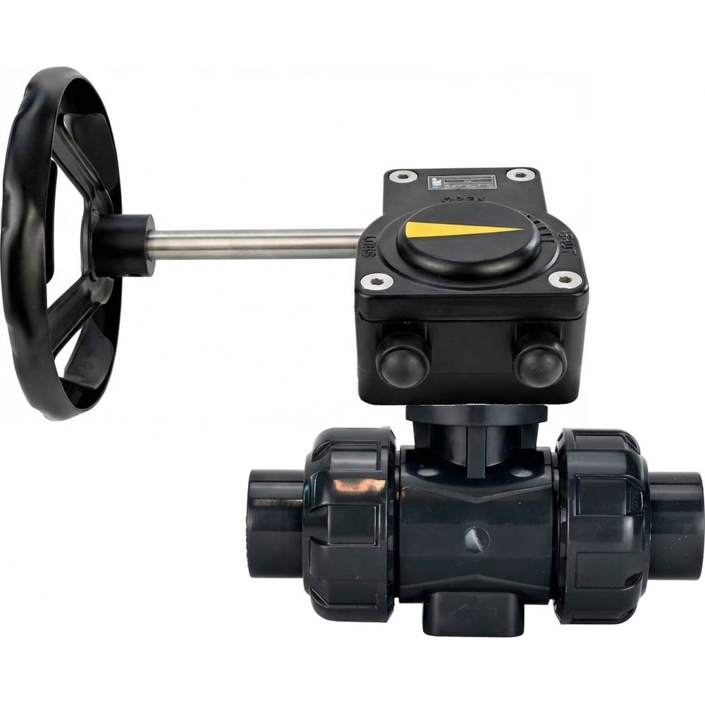 Изображение товара Кран шаровой НПВХ-НПВХ-DN80 Ру10 с клеевым соединением редуктор HAM-1