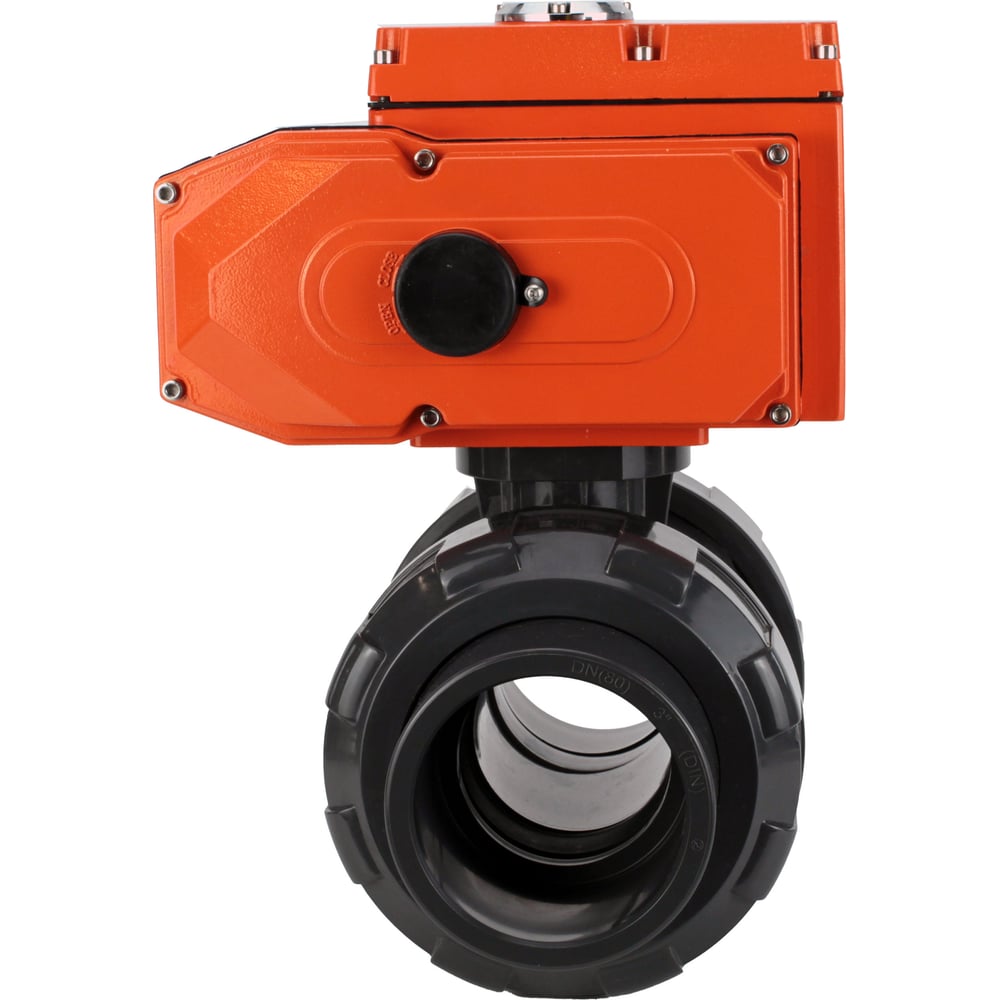 Изображение товара Кран шаровой НПВХ-НПВХ-E-FP-GRM-ISO Дн100 Ру10 с электроприводом