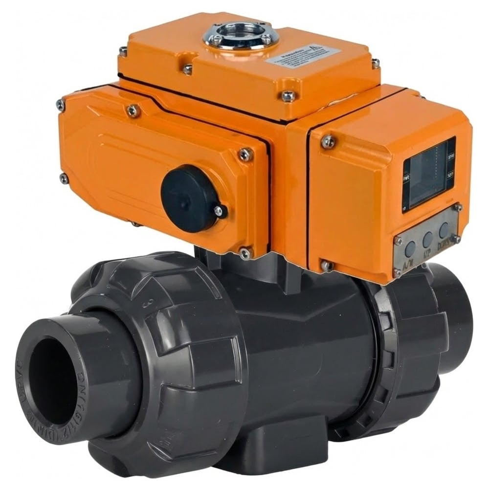 Изображение товара Кран шаровой НПВХ-НПВХ-E-FP-GRM-ISO Дн100 Ру10 с электроприводом Изображение товара Кран шаровой НПВХ-НПВХ-E-FP-GRM-ISO Дн100 Ру10 с электроприводом