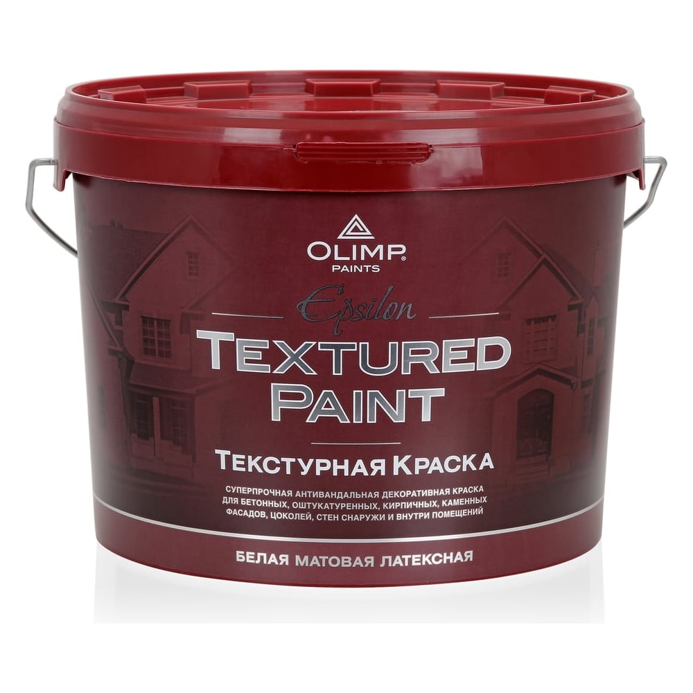 Изображение товара Краска фасадная структурная OLIMP Эпсилон RAL 6027, 10л 35605