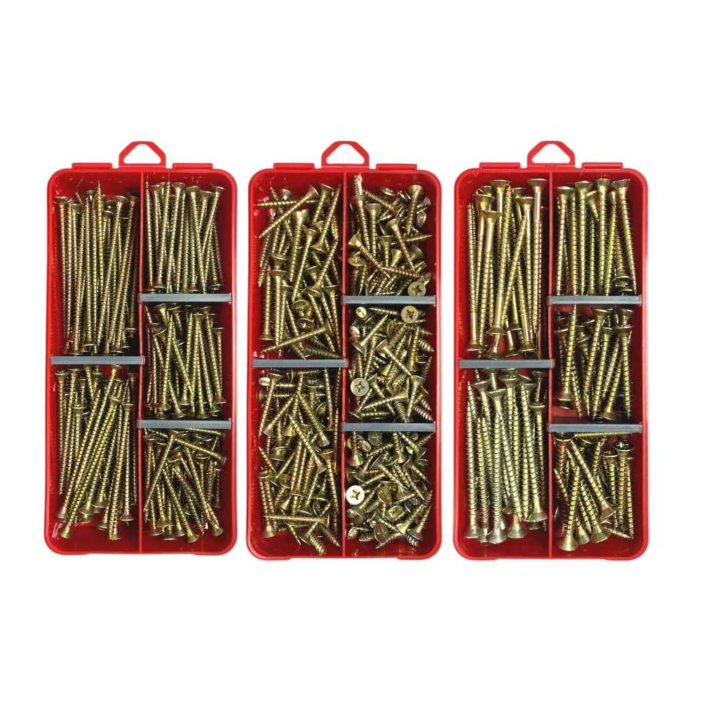 Изображение товара Набор органайзеров 23 БОЛТА 3 в 1 саморезы, по дереву, желтый цинк, 590 шт