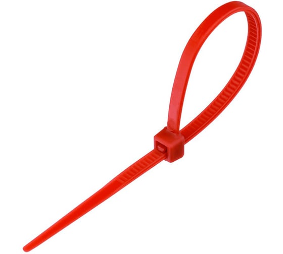 Изображение товара Нейлоновая хомут-стяжка MAXXTER 2.5х150 красный, 100шт LTS25X150-RED