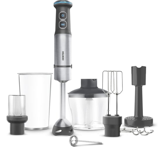 Изображение товара Блендер Centek CT-1313, 1500 Вт, 15 скоростей, чоппер, стакан, венчик, крюк, капучинатор, пюре, кофемолка CT-1313