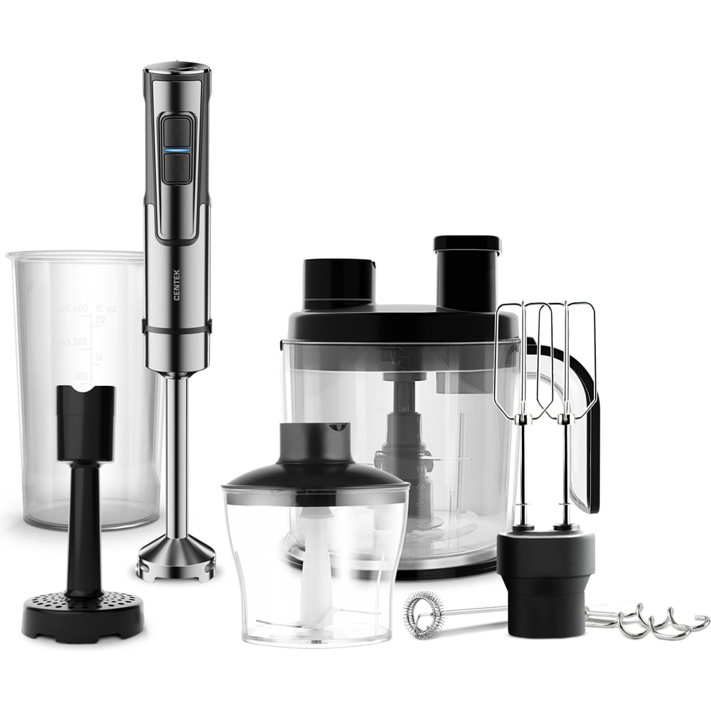 Изображение товара Мощный блендер Centek 1500 Вт с насадками, черный, CT-1318