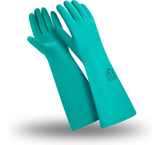 Изображение товара Перчатки Manipula Specialist ДИЗЕЛЬ (CG-927), нитрил, 0.55 мм, 460 мм, без подкладки, зелёные, размер 11 Пер 657/11