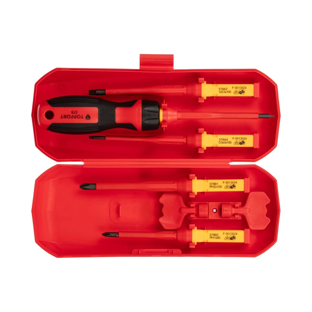 Изображение товара Набор диэлектрических отверток TOPFORT 8 предметов VDE 578208