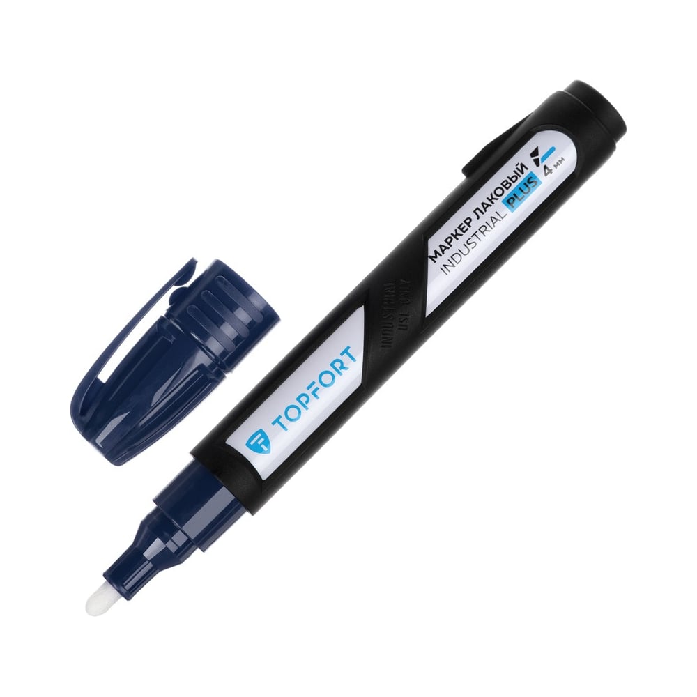 Изображение товара Лаковый маркер Topfort Industrial Plus 4 мм синий водостойкий и светостойкий