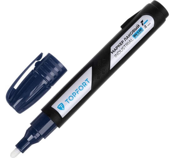 Изображение товара Маркер лаковый Topfort Industrial Plus 4 мм, синий 2096990