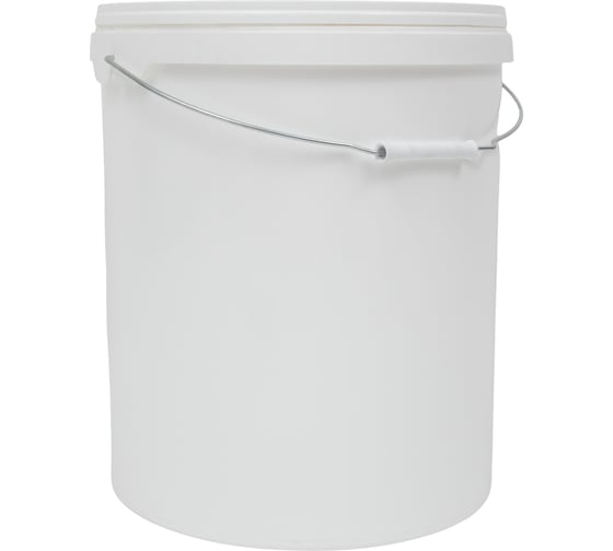 Изображение товара Ведро Gigant п/п 20л круглое белое с белой крышкой с металлической ручкой G-40460