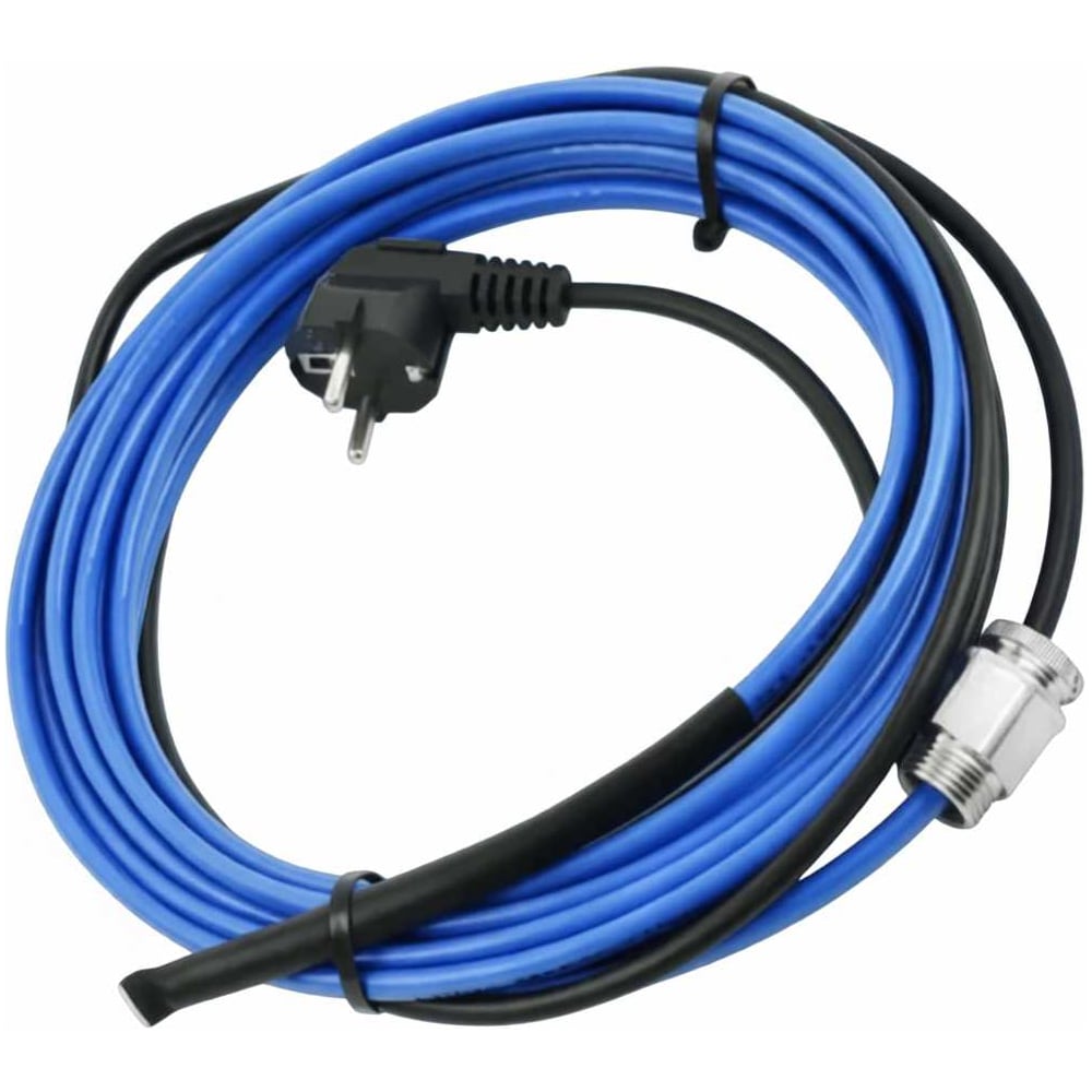 Изображение товара Греющий кабель DRAUFLOS 10 Вт в трубу (пищевой) 5м, сальник 1/2, силовой кабель 1,5 м DF-SRF10СT-5