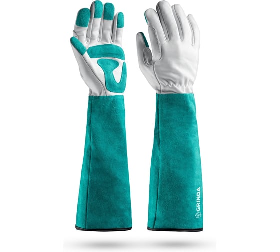Изображение товара Перчатки садовые GRINDA PRO Line Rose M (8), кожаные, для колючих кустарников, с увеличенной крагой, усиленная ладонь и кончики пальцев 11304-M